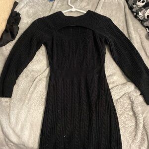black sweater dress
